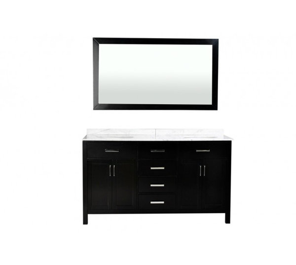 Weatherford 60 Double Bathroom Vanity Set with Mirror by Orren Ellis
