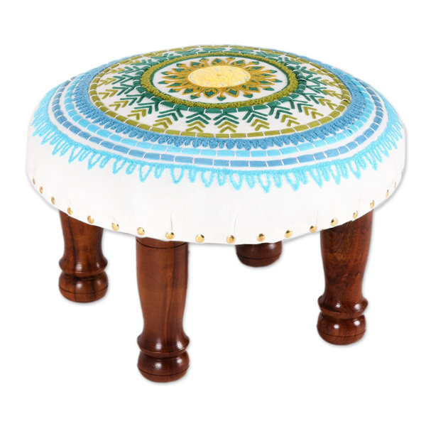 Liev Handmade Creative Charm Rayon-Embroidered Ottoman By Bungalow Rose Cheap