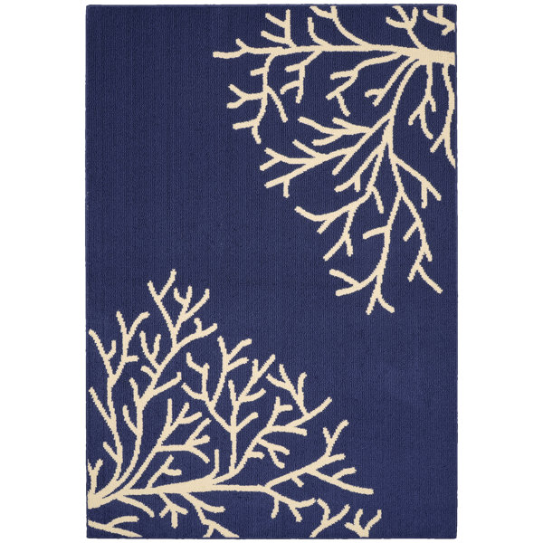 Garland Rug Sea Coral Indigo/Ivory Area Rug & Reviews Wayfair