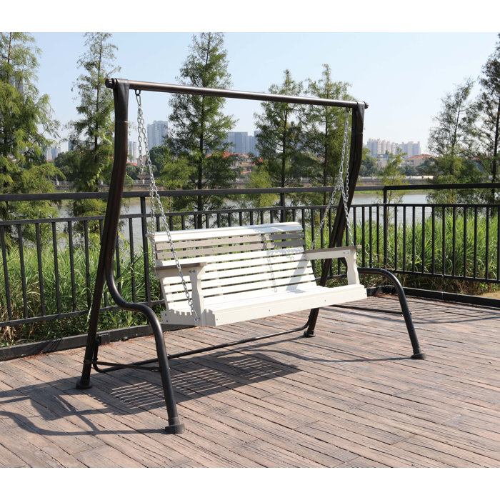 Back Porch Swing Free Standing Natural Log Unfinished Lawn Yard
