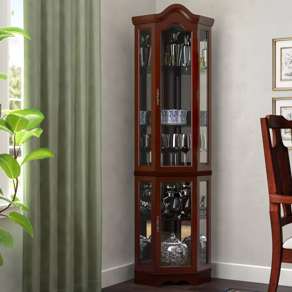 Glacier Lighted Corner Curio Cabinet By Red Barrel Studio 2019 Sale