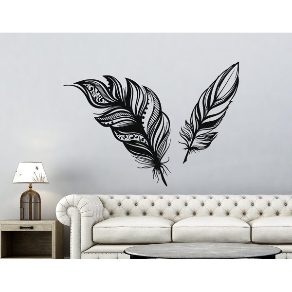 Black Feathers Room Home Decor Removable Wall Stickers Decal Decoration