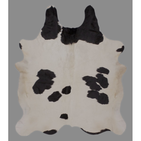 One-of-a-Kind Crawford Holando Hand-Woven Cowhide Black/White Area Rug by Foundry Select
