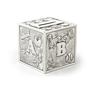 Silver Plate Alphabet Piggy Bank