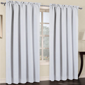 Mable Solid Blackout Rod Pocket Curtain Panels (Set of 2)