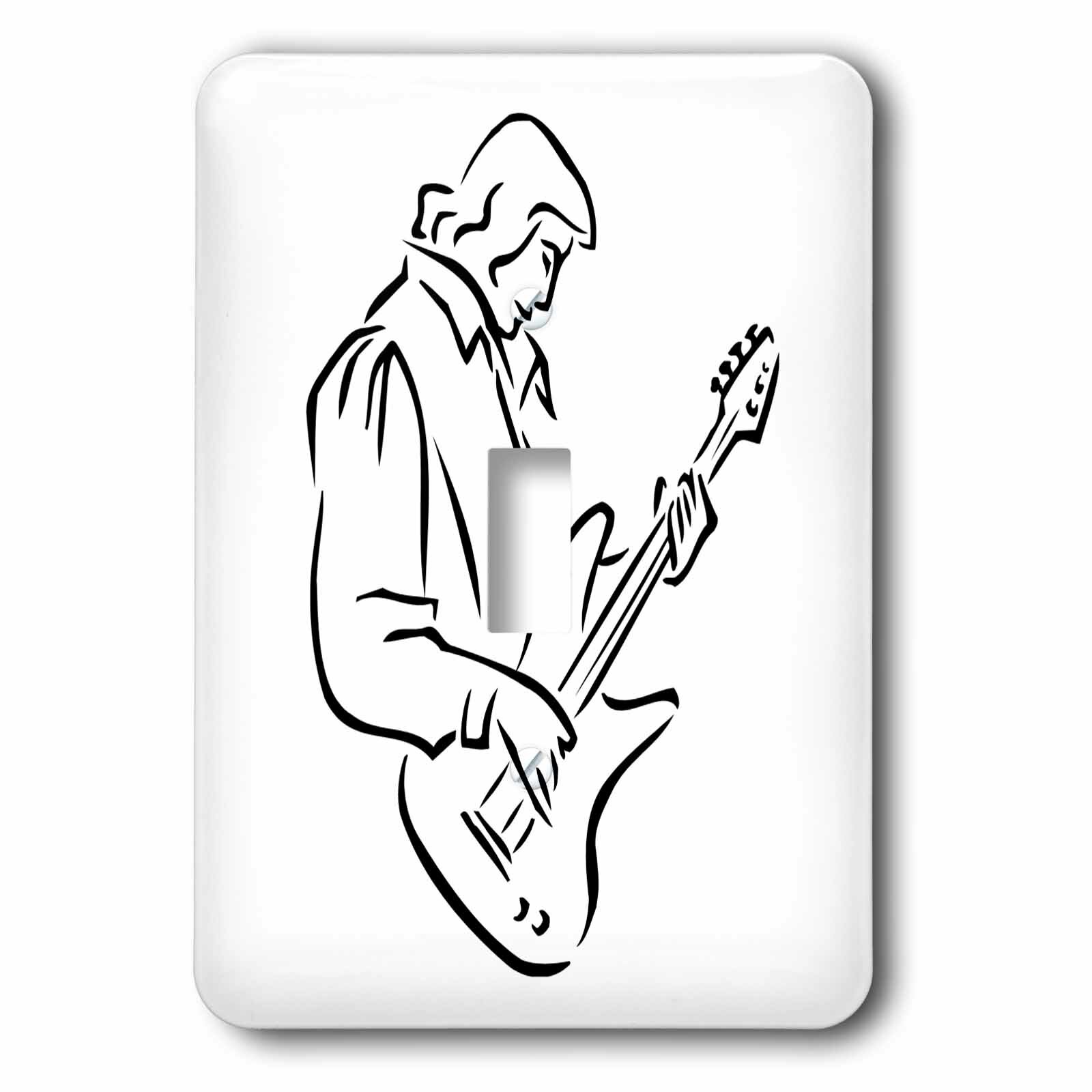 3drose Bass Player Outline Male 1 Gang Toggle Light Switch Wall