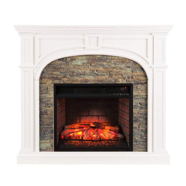 Shanks Faux Stone Electric Fireplace By Alcott Hill