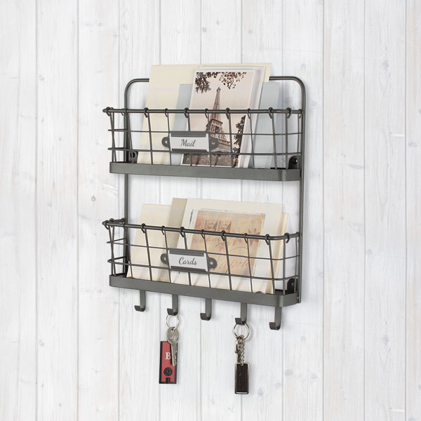 Home Decor Home Garden Home Letter Holder Wall Mount Rack Organizer Mail Storage With Key Hooks 3 Tier Home Garden Home Decor