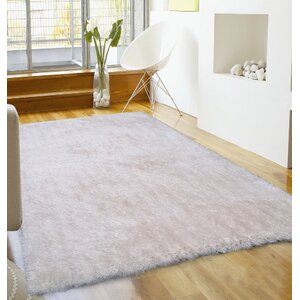 Shaggy Hand Tufted Off White Area Rug