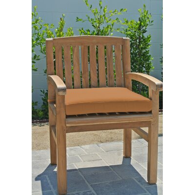Crescio Teak Patio Dining Chair with Cushion Foundry Select Cushion Color: Cork