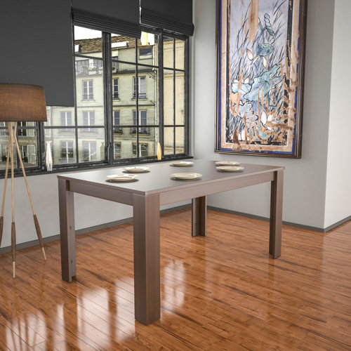 Iriemi Dining Set with 6 Chairs Ebern Designs Colour (Table): Walnut, Colour (Chair): Black