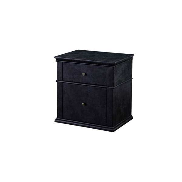Gracie Oaks Gowan Faux Leather Upholstered Wooden 2 Drawer