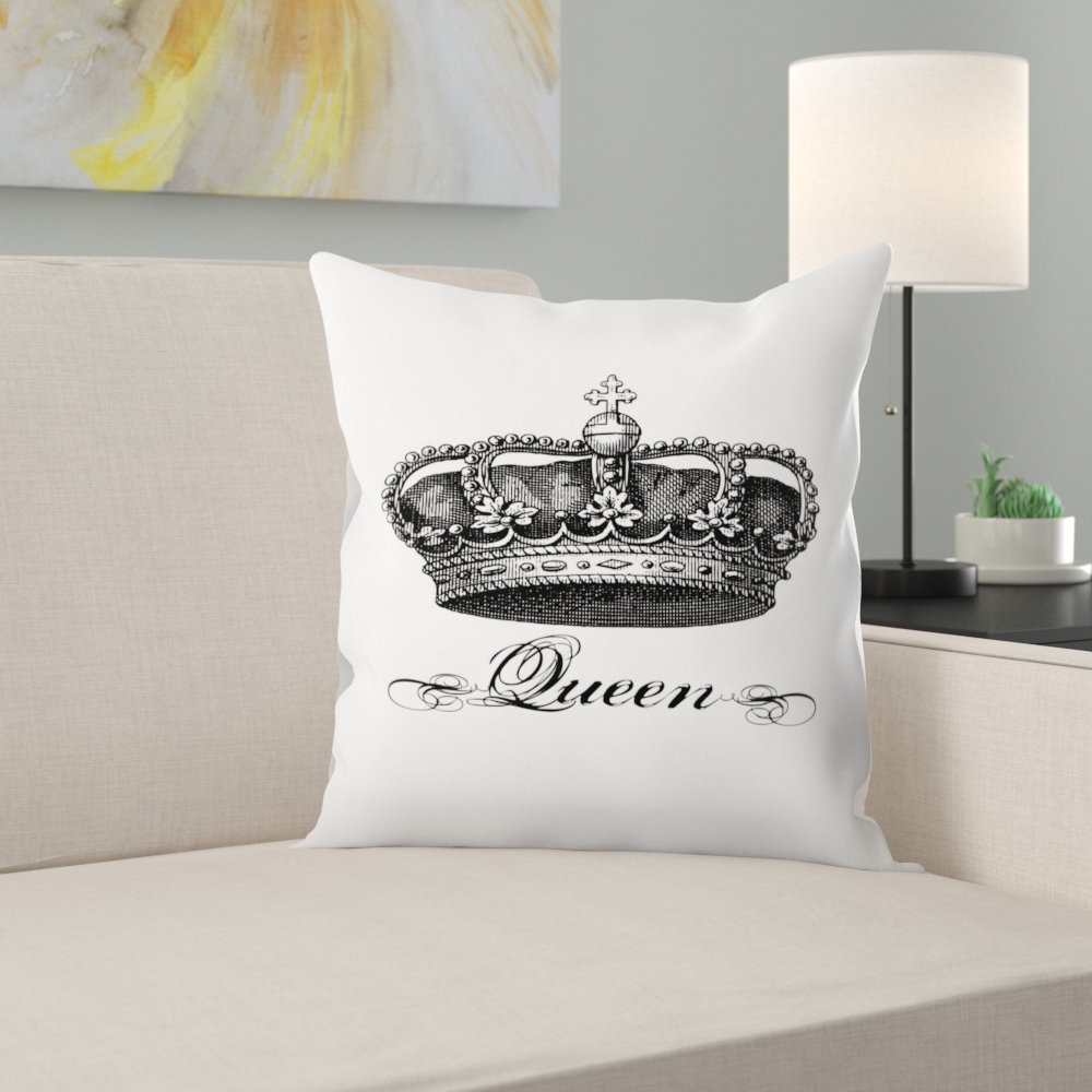 East Urban Home Crown Queen Black Throw Pillow Reviews Wayfair