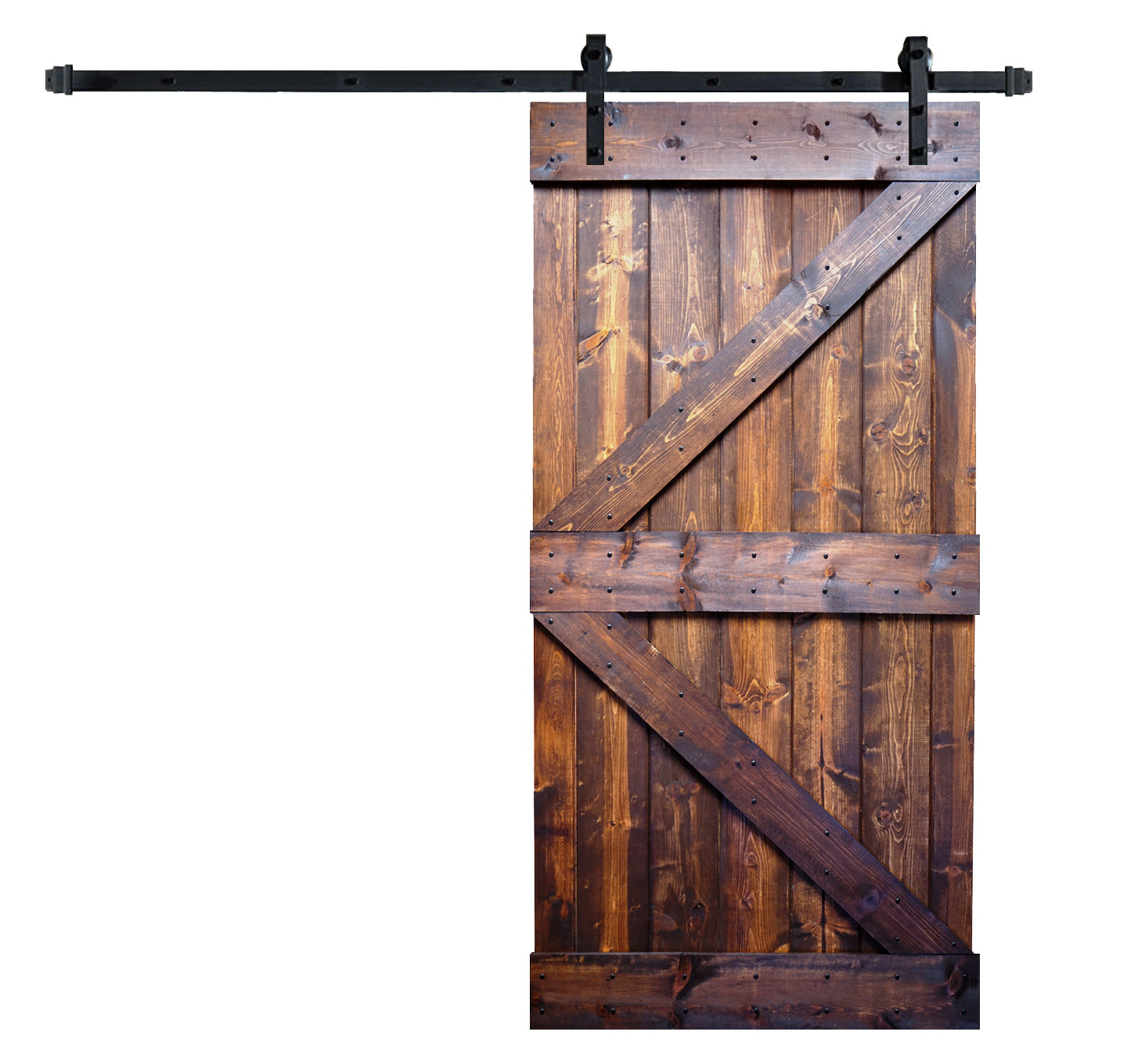 Wellhome Paneled Wood Painted K Series Diy Barn Door With