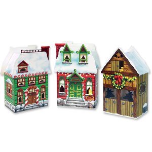3 Piece Christmas Village Favor Box Set