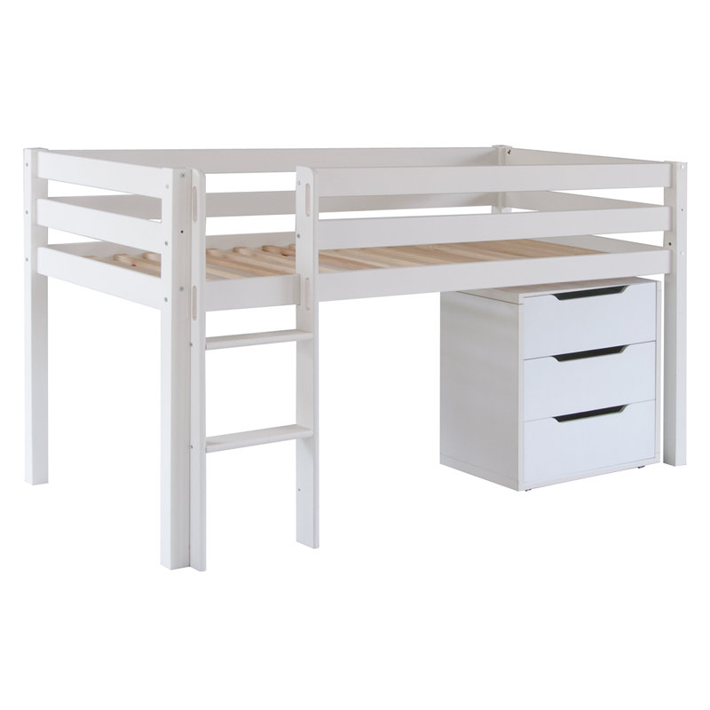 Little Folks Furniture Hudson European Single Mid Sleeper Bed With