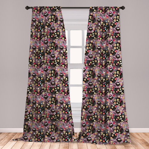 East Urban Home Ambesonne Owls Curtains Crazy Owls And Tasty