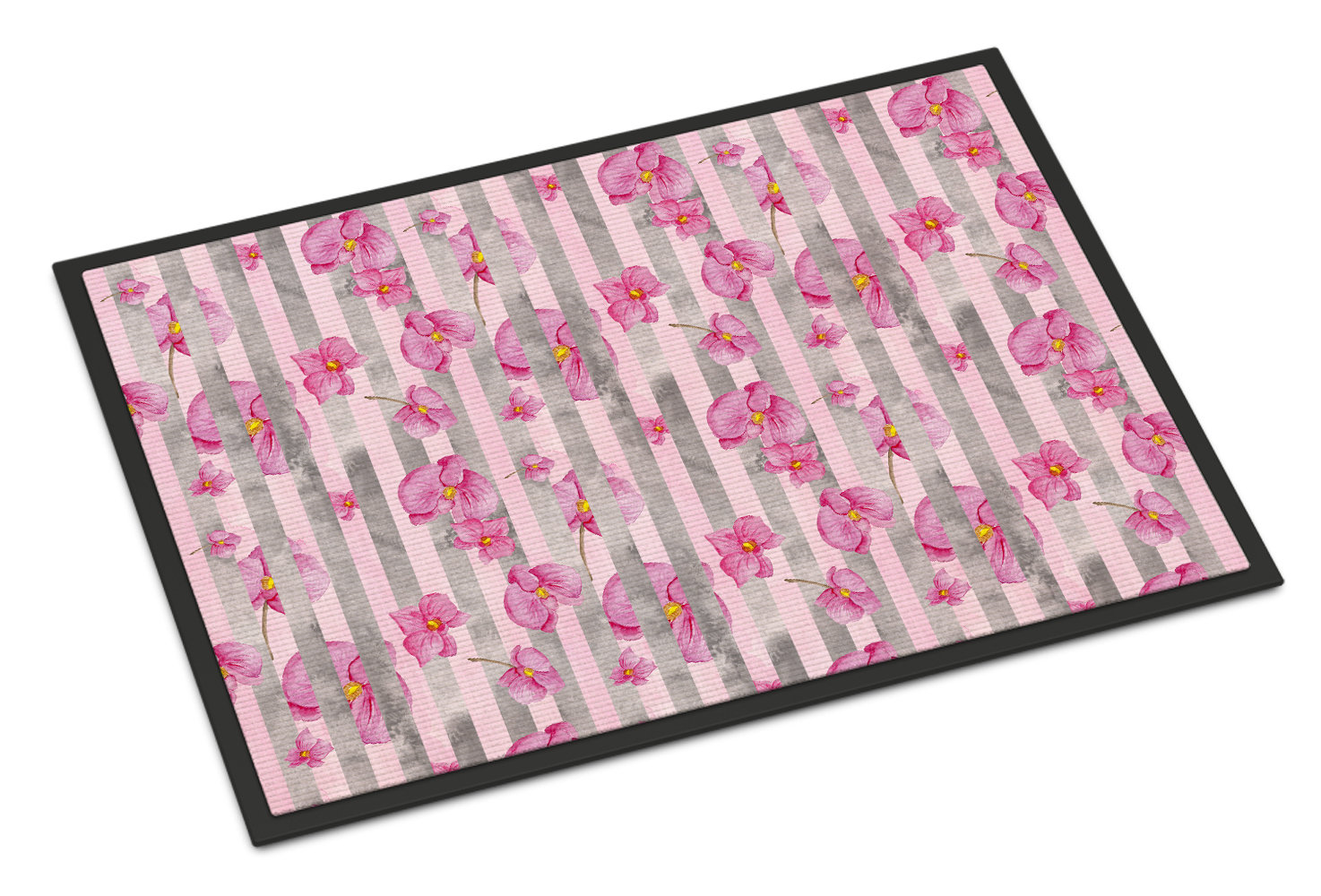 House Of Hampton Belinda Flowers Stripes Non Slip Outdoor Door Mat