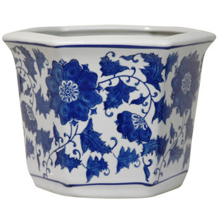 Blue And White Porcelain Pots Wayfair Chinese Porcelain Pot Planter