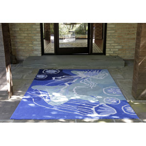 Claycomb Hand-Tufted Blue Indoor/Outdoor Area Rug