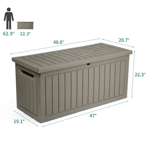 YITAHOME 76 Gallon Water Resistant Resin Lockable Deck Box | Wayfair