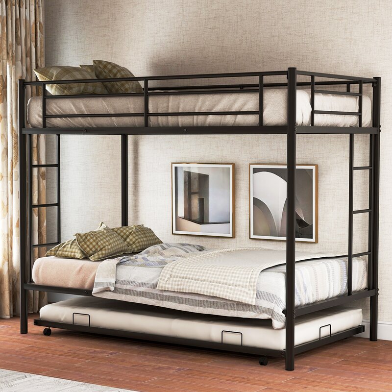 metal bunk bed with trundle