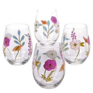 Acanthe 22 oz. Stemless Wine Glass (Set of 4)