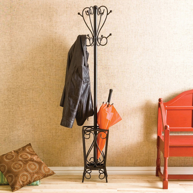 Iron Coat Rack Stand Charlton Home Reichman Metal Coat Rack with Umbrella Stand Reviews 97 Iron Coat Rack Stand Charlton Home Reichman Metal Coat Rack with Umbrella Stand Reviews 97