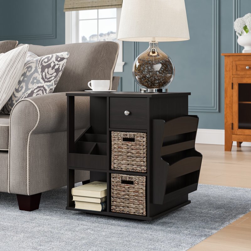 end tables with drawers and cubby holes