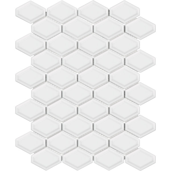 Sail Ceramic/Porcelain Mosaic Tile in Glossy White by Parvatile