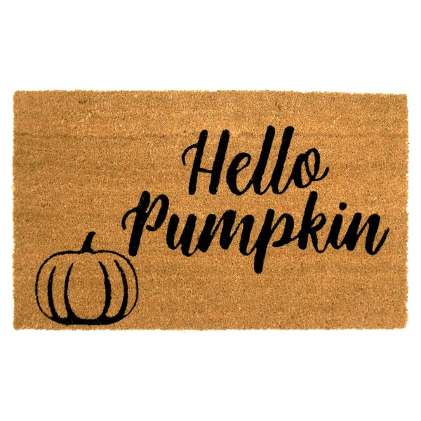 Winston Porter Scholl Hello Pumpkin Natural Coir 30 In X 18 In