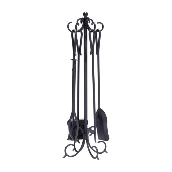 Lewis 5 Piece Steel Fireplace Tool Set by Pleasant Hearth