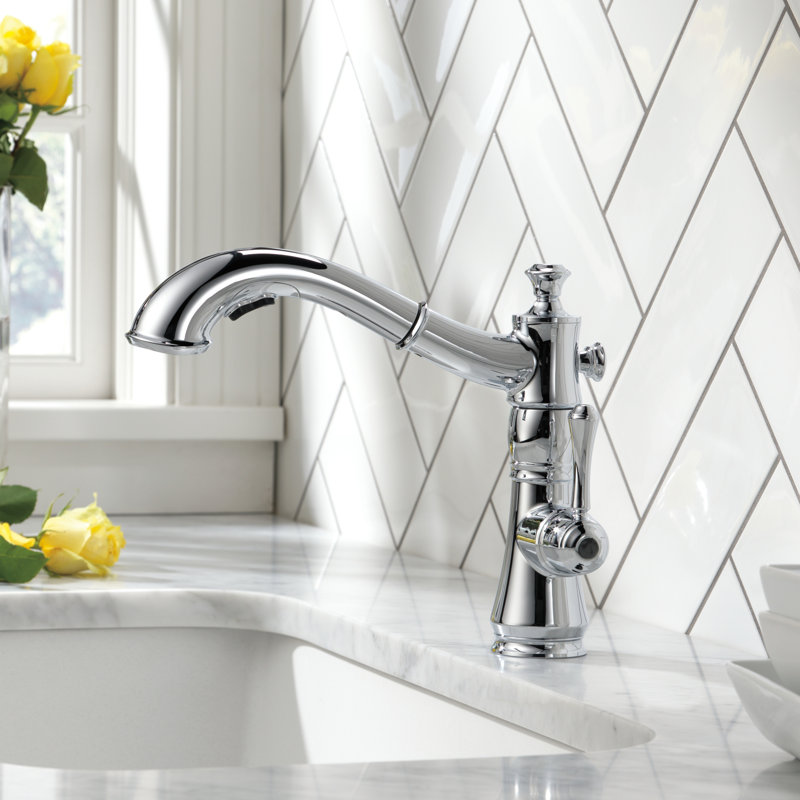 Delta Cassidy Pull Out Single Handle Kitchen Faucet with ...