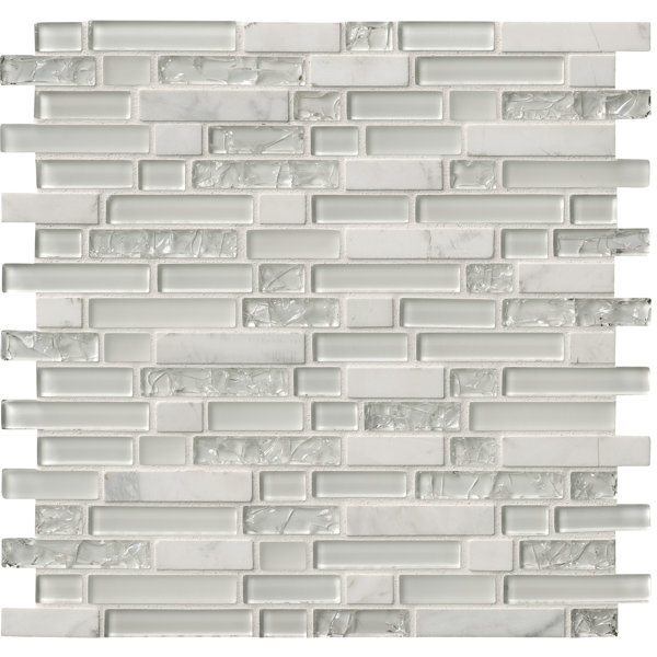 Delano Blanco Glass/Stone Mosaic Tile in White by MSI