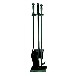4 Piece Black Fireplace Tool Set