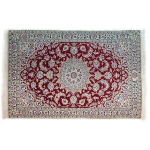 One-of-a-Kind Nain Hand-Knotted Red Area Rug