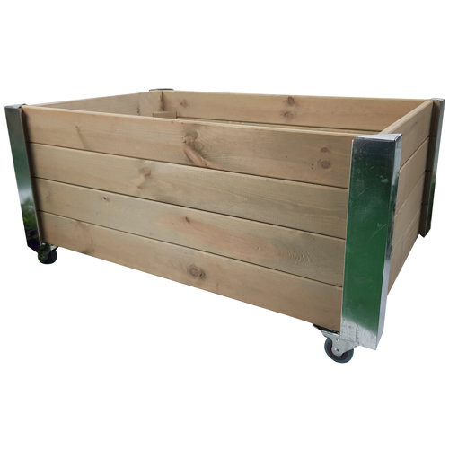Racine Wood Planter Box Freeport Park Colour: Grey/Brown/Blue