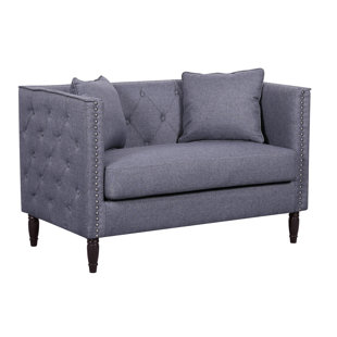 Tuxedo Arm Sofas Under 500 You Ll Love Wayfair Linen Tufted Nailhead Trim Chesterfield Loveseat