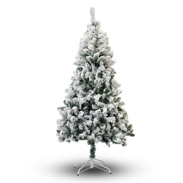 PVC Snow Flocked Pine Artificial Christmas Tree by The Holiday Aisle