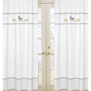 Forest Deer Wildlife Semi-Sheer Rod pocket Curtain Panels (Set of 2)