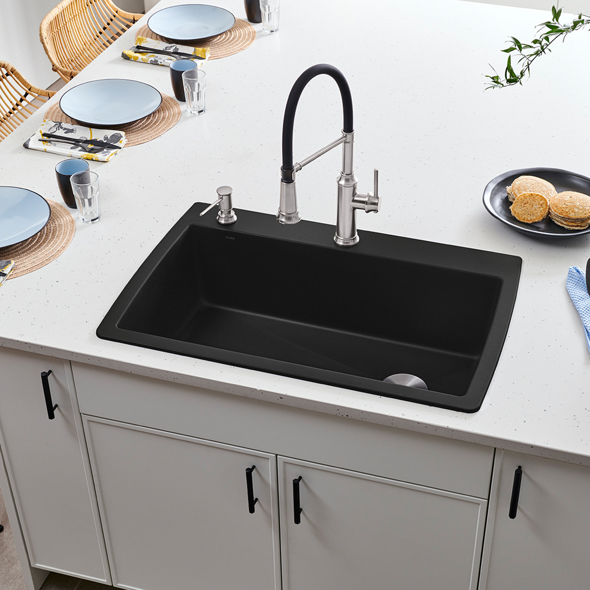 Blanco Diamond Silgranit 34 L X 22 W Dual Mount Kitchen Sink Reviews Wayfair