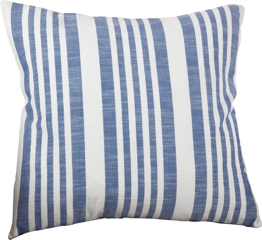Nautical Striped Cotton Throw Pillow