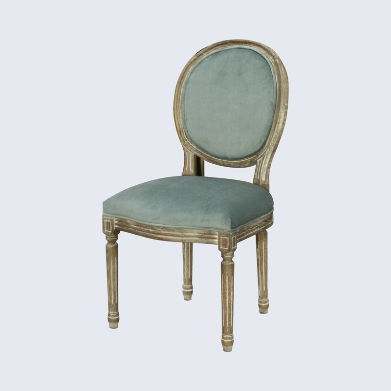 Feminine French Country Larghetto Velvet Upholstered King Louis Back Side Chair In Apple Green Wayfair