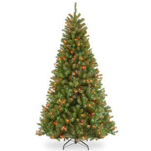 Pre Lit Christmas Trees You Ll Love Wayfair Green Spruce Artificial Christmas Tree With Multi Colored Lights