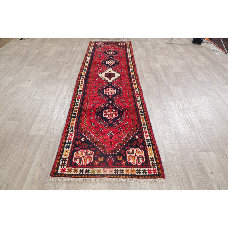 Bloomsbury Market One Of A Kind Marchienne Hand Knotted Shiraz Red 2 7 X 9 6 Runner Wool Area Rug Wayfair