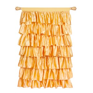 Ruffled Satin Solid Semi-Sheer Single Curtain Panel