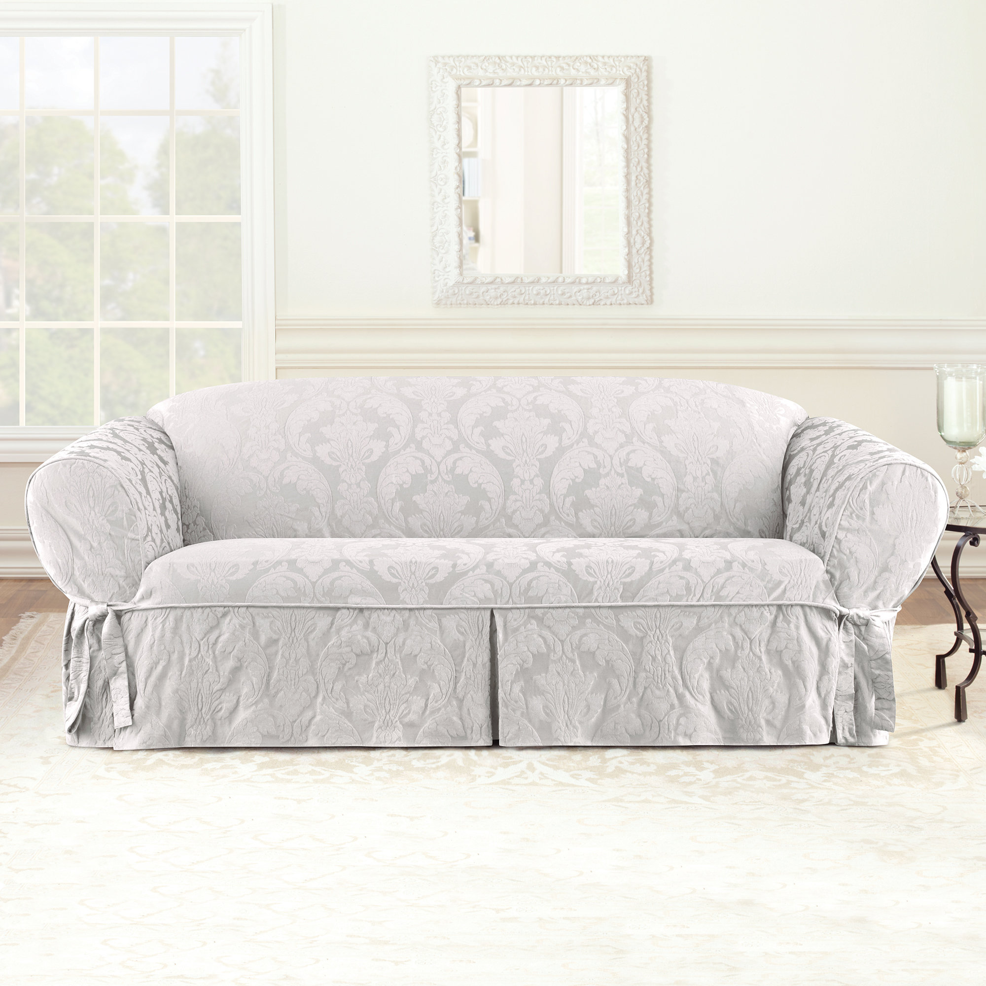 Sure Fit Matelasse Damask Box Cushion Sofa Slipcover Reviews