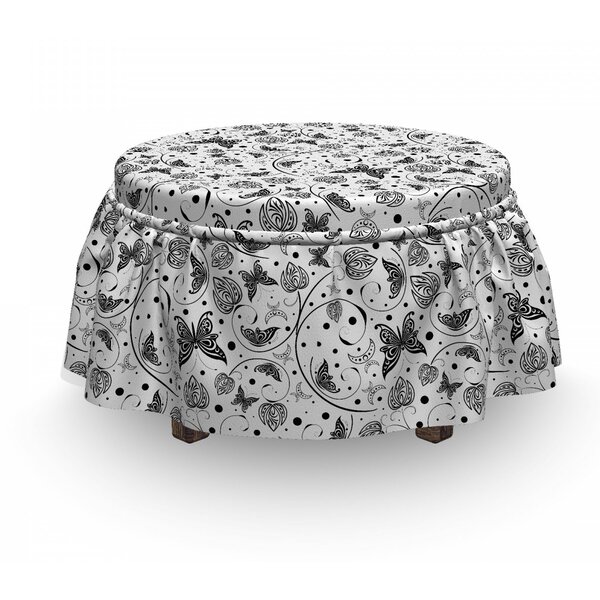 Petal Spring Dots Ottoman Slipcover (Set Of 2) By East Urban Home