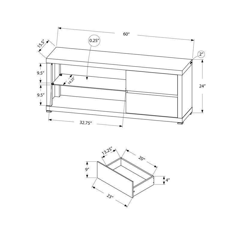 Monarch Specialties Inc. 60" TV Stand & Reviews Wayfair