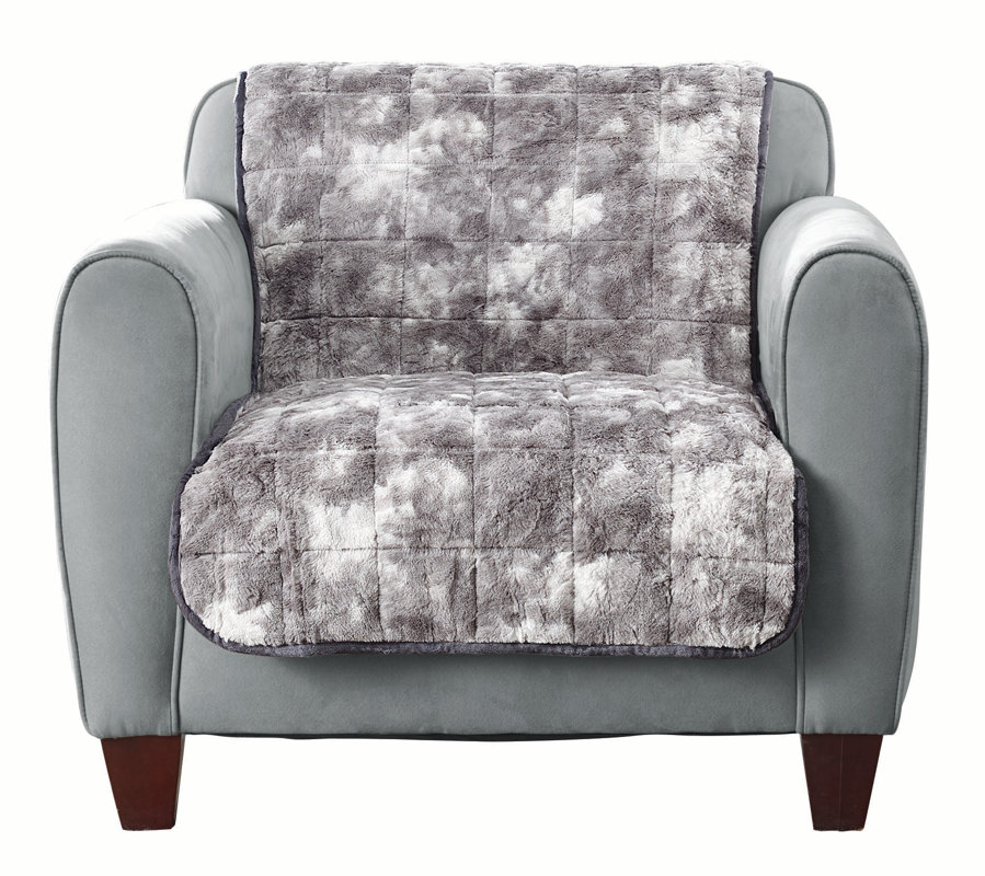 Sure Fit Faux Fur Quilted Box Cushion Armchair Slipcover & Reviews Wayfair